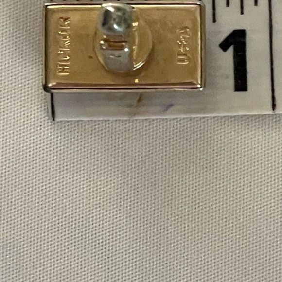 Vintage-1950s-signed Hickok double red & gold bullet back cuff links w/gift box - Picture 4 of 12